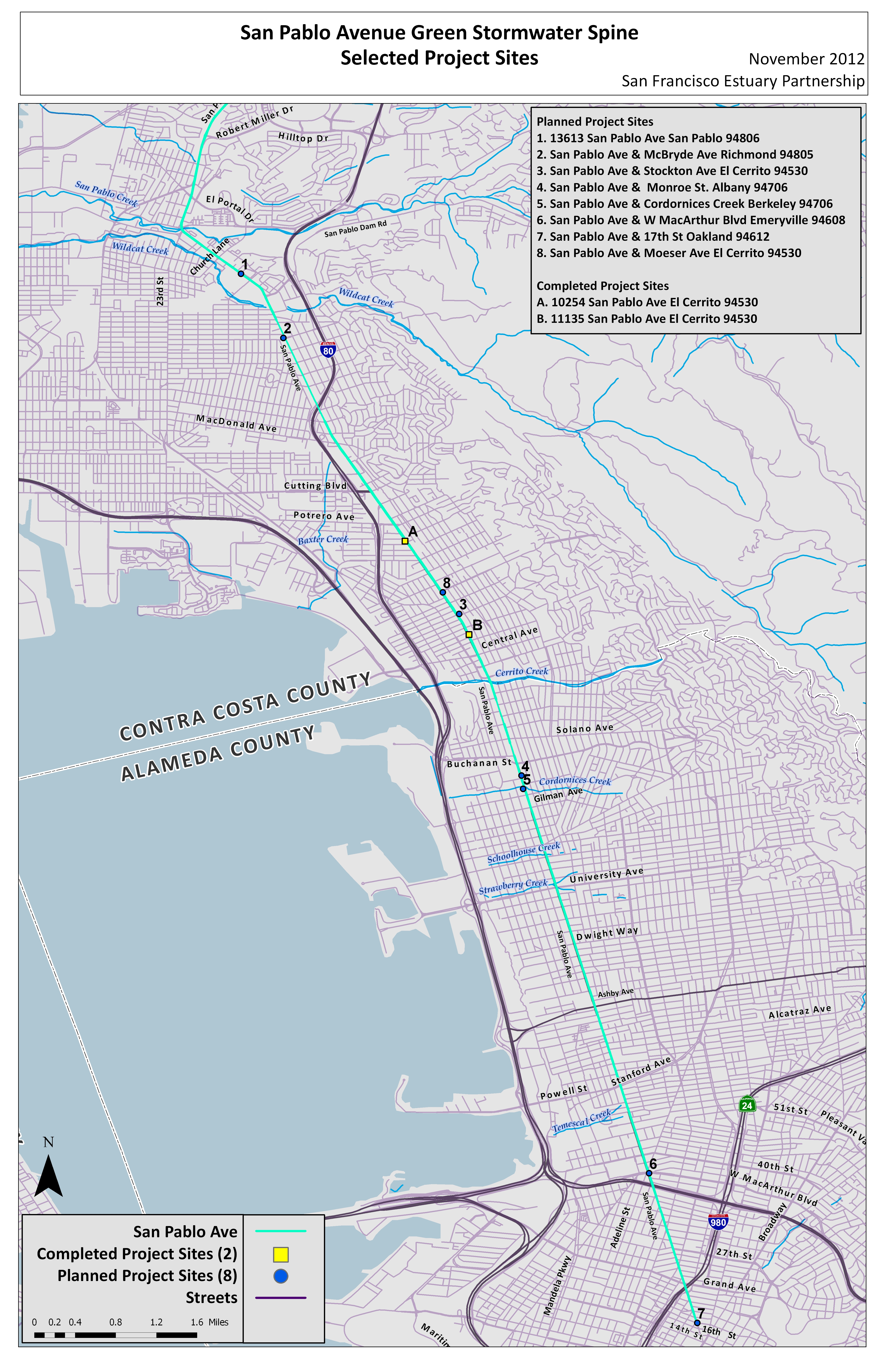 San Pablo Avenue Spine map