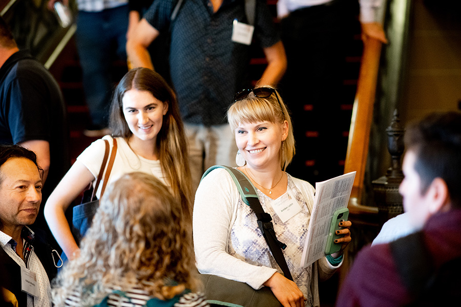 attendees walking at soe 2019