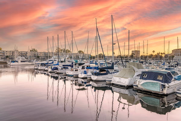 Boats at sunset.